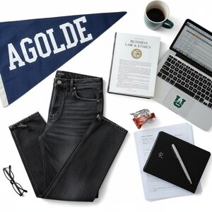 AGOLDE Riley Crop Jeans Size 25 High Rise Distressed